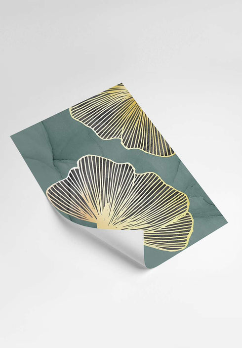 Conjunto de 4 Pósters Mármol Menta de Oro Real 50x70cm